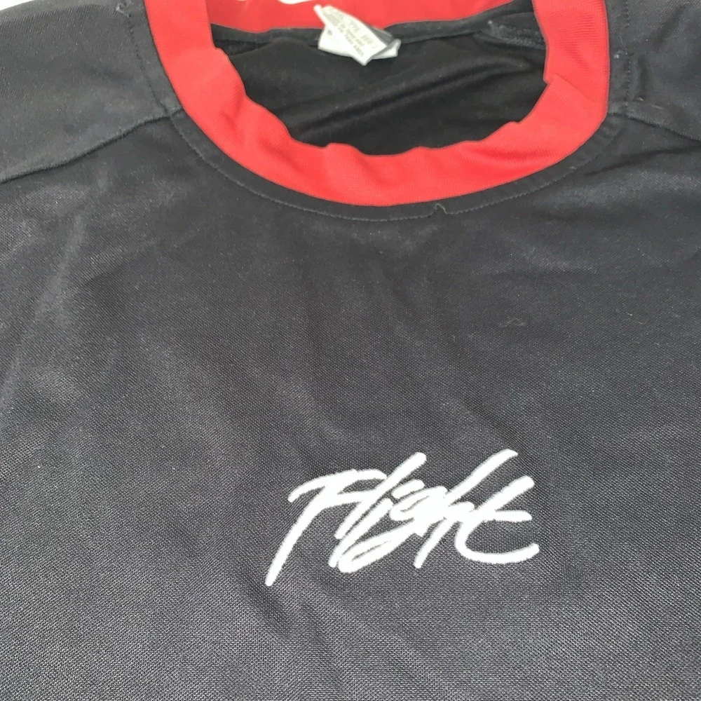 Vtg 90s Nike Air Jordan Flight Shooting Shirt‎ XL/XXL Black Red Warm Up Jersey